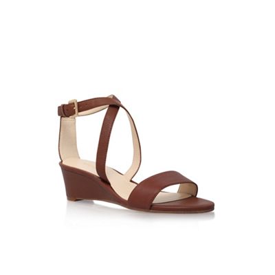 Nine West Brown 'Lacedress' mid heel sandals